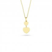 14 Ayar Altın İki Kalpli Kolye thumbnail 2