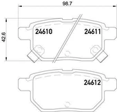 Toyota Corolla Arka Fren Balatasi (2007-2013) 1.6, 1.3 0446612130 thumbnail 2