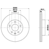 Volkswagen Transporter Ön Fren Disk (1995-2003) 2.4, 1.9, 2.5 TDI 7D0615301C thumbnail 2