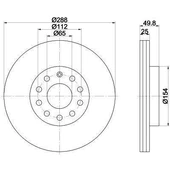 Volkswagen Eos Ön Fren Disk (2007-2011) 1.4TSI, 1.6 FSI 1K0615301K - 2