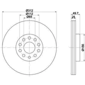 Audi Tt Ön Fren Disk (2007-2012) 1.8 TFSI, 2.0 TFSI 1K0615301AA thumbnail 1