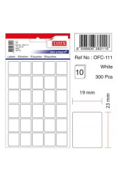 Tanex Ofis Etiketi Poşetli 19x23 MM Beyaz (10 Lu Paket) - 1