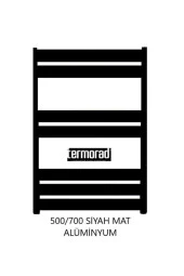 Mat Siyah Alüminyum Havlupan 50*70 Cm Termorad Petsa Slim +2 Adet Radyatör Havlupan Vanası Siyah Mat 1/2 - 2