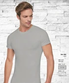 TUTKU 0105 ERKEK SIFIR YAKA KISA KOLLU ATLET 12 ADET  XL SİYAH - 3