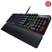 ASUS TUF GAMING K3 AURA SYNC RGB OPTIK MEKANIK TURKCE OYUNCU KLAVYESI BILEK DESTEGI SUYA VE TOZA DAYANIKLI RED SWITCH - 1