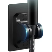 Siyah Kendinden Yapışkanlı 15 Kg Taşıyabilen Nano Duş Başlığı Askısı Mafsal Kolay Temiz Kurulum thumbnail 1