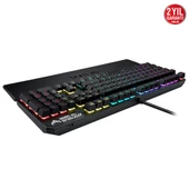 ASUS TUF GAMING K3 AURA SYNC RGB OPTIK MEKANIK TURKCE OYUNCU KLAVYESI BILEK DESTEGI SUYA VE TOZA DAYANIKLI RED SWITCH - 5