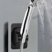 Siyah Kendinden Yapışkanlı 15 Kg Taşıyabilen Nano Duş Başlığı Askısı Mafsal Kolay Temiz Kurulum thumbnail 2