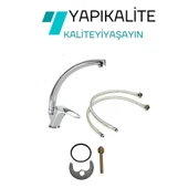 Krom Kuğu Borulu Mutfak Evye Bataryası Garantili Çift Girişli thumbnail 1