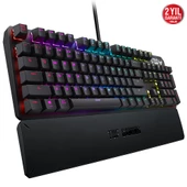 ASUS TUF GAMING K3 AURA SYNC RGB OPTIK MEKANIK TURKCE OYUNCU KLAVYESI BILEK DESTEGI SUYA VE TOZA DAYANIKLI RED SWITCH - 2