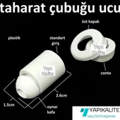 4 Adet Taharat Çubuğu Ucu Plastik Beyaz Taharet Borusu Ucu Perletörü Aparatı thumbnail 2