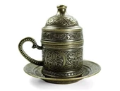 Osmanlı Motifli Kahve Fincanı - Sarı - 2