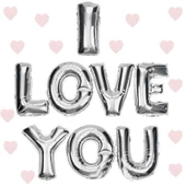 I Love You Folyo Balon Gümüş Renk 35 CM - 1