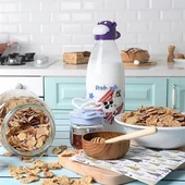 İnek Tasarımlı Sevimli Cam Suluk - Süt Şişesi 1000 ML - 1