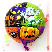 Halloween Örümcekli Kabaklı Folyo Balon 18 inç - 1