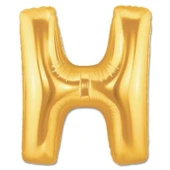 H Harf Folyo Balon Altın Renk  40 inç - 1