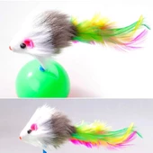 Tüylü Fareli Hacı Yatmaz - Kedi Fare Kovalama Oyuncağı thumbnail 3