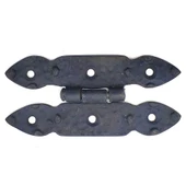 Antika Tarz Dekoratif Pirinç Düğmeli Menteşe - 117x57 mm, Oksit - 1