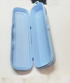 Mavi Multi Renkli Kapaklı Kalemlik Kutusu -Çanta İçi Saklama - Diş Fırçası - Makyaj Fırçası Kutu - 3