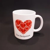 Kalpli Seni Seviyorum Baskılı Kupa Bardak - 1