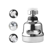 Krom 3 Fonksiyonlu Mutfak Lavabo Başlığı 360 Derece Döner Musluk Ucu - 1