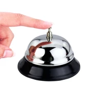 Resepsiyon Zili - Masa Zili Otel Resepsiyon Görevli Çağırma Çanı Gümüş thumbnail 3