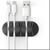 6 Adet 5 Bölmeli  Fiş Kablo Tutucu Düzenleyici Yapışkanlı Kablo Düzenleyici thumbnail 4