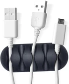 6 Adet 5 Bölmeli  Fiş Kablo Tutucu Düzenleyici Yapışkanlı Kablo Düzenleyici thumbnail 2