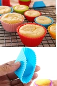 6 Adet Yıkanabilir Mini Tırtıklı Muffin Kalıbı- Ribanalı Kek-Cupcake- Renkli Hamur Işi Kabı thumbnail 4