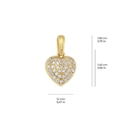 14 Ayar Altın Taşlı Kalp Kolye Ucu 0,71 gr - 2