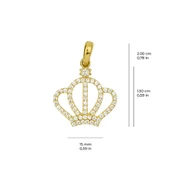 14 Ayar Altın Taşlı Taç Kolye Ucu 1,07 gr - 2