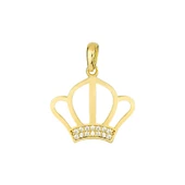 14 Ayar Altın Taç Kolye Ucu 0,81 gr thumbnail 1