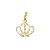 14 Ayar Altın Taşlı Taç Kolye Ucu 1,07 gr - 1