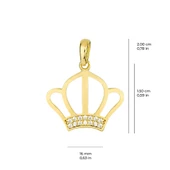 14 Ayar Altın Taç Kolye Ucu 0,81 gr thumbnail 2