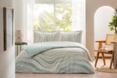 Özdilek Nevresim Takımı Lastikli Çarşaf Ranforce Çift Kişilik Mınt Natural Marble - 1