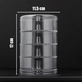 Porsima AK-515 4 Katlı Dönebilen Takı ve Makyaj Organizer Çok Amaçlı Düzenleyici Kozmetik Organizer Şeffaf - 3