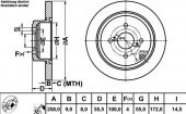FREN DISK ARKA DUZ 258-4 ( TOYOTA: COROLLA 03 - 07   TOYOTA: COROLLA VERSO 02 - 04) - 1