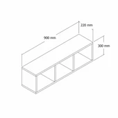 Roewood Duvar Rafı-Kitaplık thumbnail 4