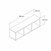Roewood Duvar Rafı Kitaplık - 4