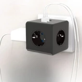 Termal Akım Korumalı Priz Çoklayıcı - 3 USB - 3 Priz Girişli Küp Priz - 1