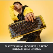 Logitech POP Keys Sarı Siyah Kablosuz Mekanik Klavye - 6