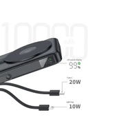Recci RPB-W27 Samsung Galaxy Serisi Dijital LED Göstergeli Kablosuz Şarj Özellikli Type-C ve Lightning Kablolu Powerbank 20W 10.000mAh - 5
