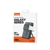 Recci RPB-W27 Samsung Galaxy Serisi Dijital LED Göstergeli Kablosuz Şarj Özellikli Type-C ve Lightning Kablolu Powerbank 20W 10.000mAh - 8