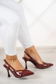 Erkan Saçmacı Natalia Bordo Rugan Arkası Açık Stiletto - 2