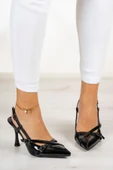 Erkan Saçmacı Natalia Siyah Rugan Arkası Açık Stiletto - 3