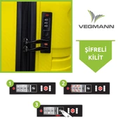 Vegmann Polipropilen (PP) Atlas Sarı Kabin Boy Valiz - 5
