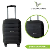 Vegmann Polipropilen (PP) Atlas Siyah Kabin Boy Valiz - 3