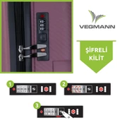 Vegmann Polipropilen (PP) Atlas Mürdüm Kabin Boy Valiz - 4