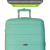 Vegmann Polipropilen (PP) Atlas Su Yeşili Kabin Boy Valiz - 4