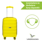 Vegmann Polipropilen (PP) Atlas Sarı Kabin Boy Valiz - 8